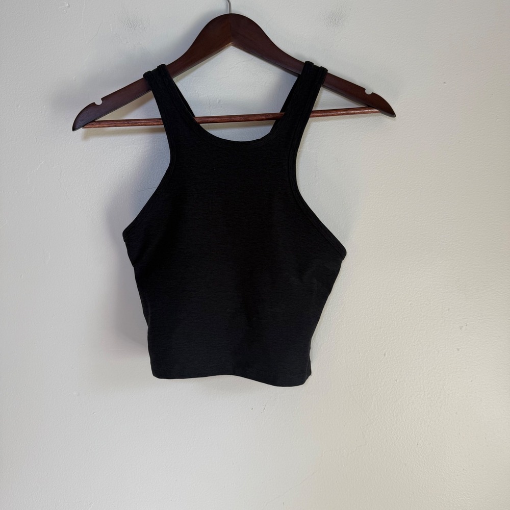 Beyond Yoga Spacedye Slim Racerback Cropped Tank Top Size S Black